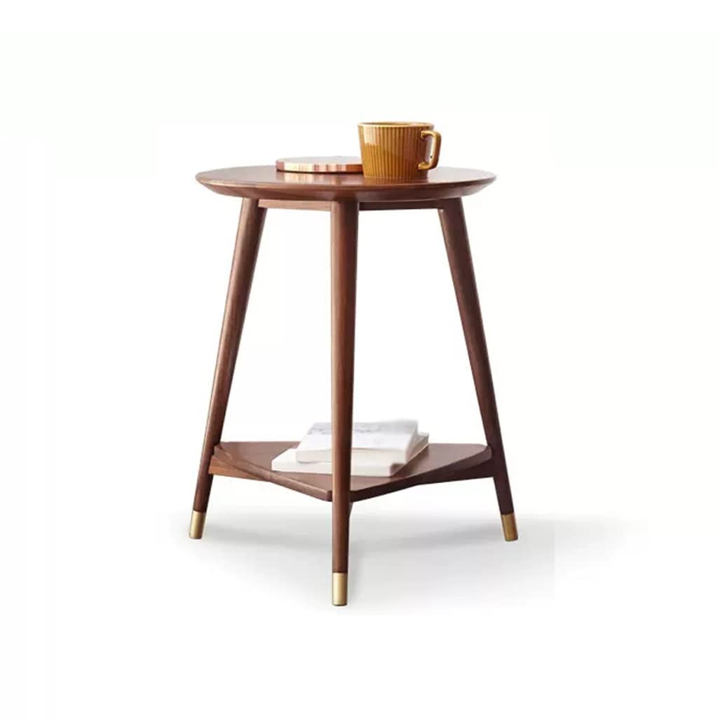 Table d'appoint en bois de salon avec double rangement pour petit appartement