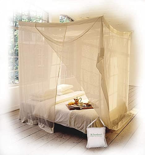 Klamboe Rectangular mosquito net from superior handmade rectangular box shaped bed nets - 210cm x 200cm x 235cm - Twin Standard - Khaki