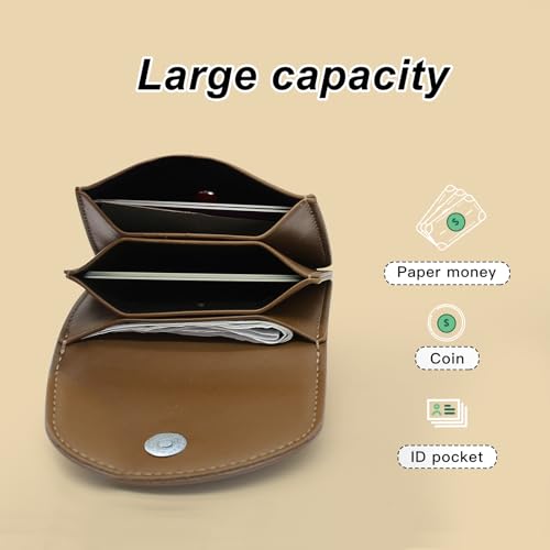 Woman Wallet, Leather Slim Ladies Wallet Purses Compact Cute Credit Card Holder With Snap Small Wallet Purse for Storing Card Change Coin (White)4