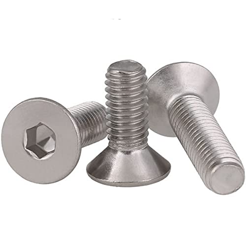 MACHSWON 10 PCS Hex Head Screw Bolts 1/4-20 * 3/8 304 Stainless Steel American Hex Tap Bolts Countersunk Head Socket Thread Hexagon Screws - Image 3