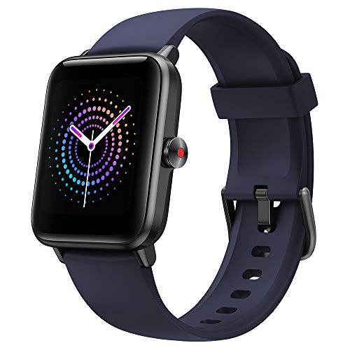 ブリシア スマートウォッチ 5ATMの防水 水深50M防水 活動量計 天気予報 ins/Line/Twitter/Eメール/着信通知 音楽再生 多種類文字盤 iphone Android対応 GT01J (ネイビー)