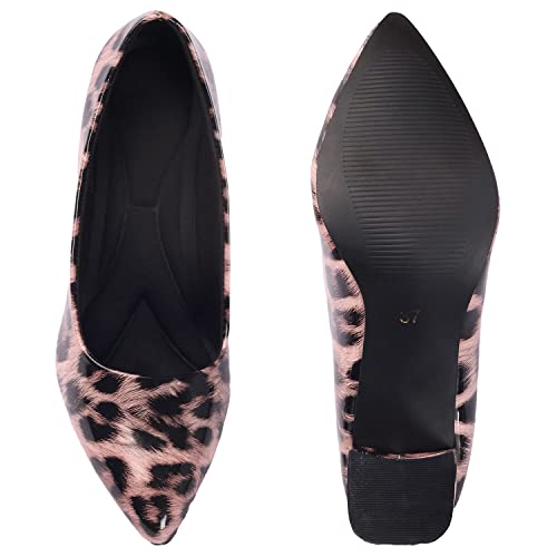 Image of Ladies Hub Women's Stylish Pump Block Heels and Pointed Toe Ballerina Shoes for Party and Formal Occasions