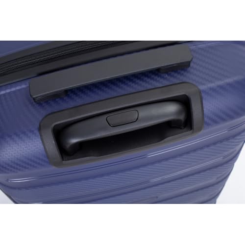Hardshell Suitcase Spinner Wheels PP Luggage Sets Lightweight Durable Suitcase with TSA Lock,3-Piece Set (20/24/28) (Navy)3