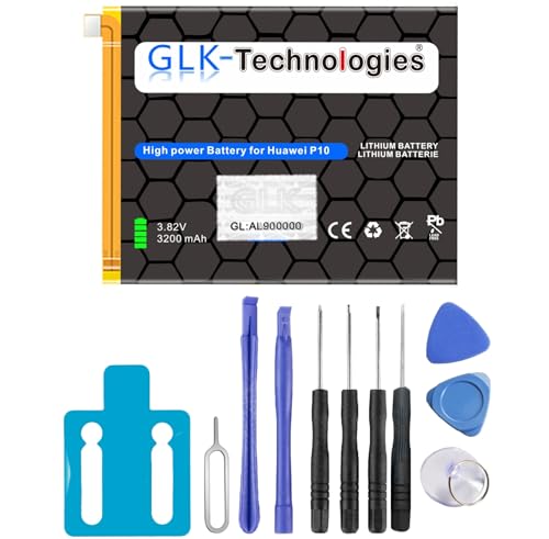 Batería de repuesto de alta potencia compatible con Huawei P10 HB386280ECW | Original GLK-Technologies Battery | batería de 3200 mAh | Incluye kit de herramientas