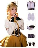TWHROOQ Puella Magi Madoka Magica Cosplay Costume, Mami Tomoe Cosplay Dress Hat Prop Outfit Full Set for Halloween (Mami Tomoe, S)