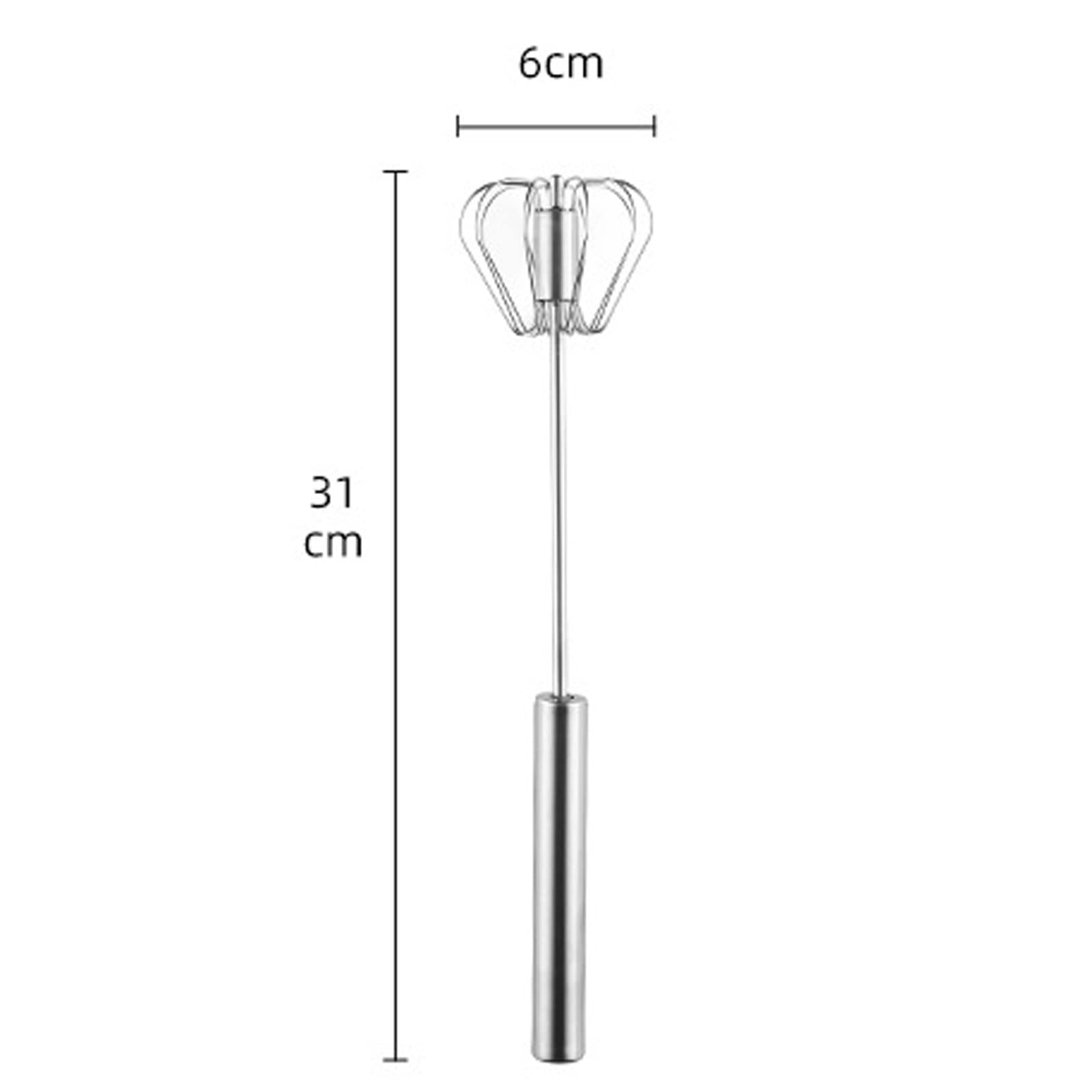 Batidor de cocina, batidor huevos semiautomático, batidora manual acero inoxidable 304, agitador giratorio automático, utensilios