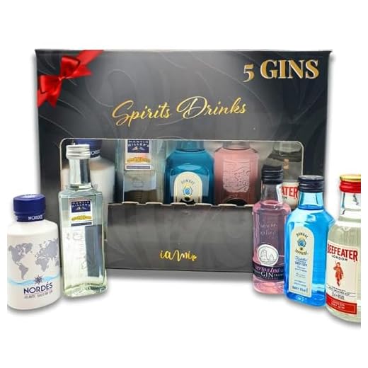 Kit Mini Ginebras | Caja Regalo con 5 Mini Botellas: Beefeater,Nordes,MartinMiller, PuertodeIndias y BombaySaphire | Perfecto como Regalo Original | Pack Ginebra 5 x 5cl