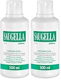 Saugella Attiva, Detergente Intimo Antibatterico, pH 3.5, con Estratto di Timo, Adatto Post Parto, in Gravidanza e Durante il Ciclo Mestruale, 500 ml (Confezione da 2)