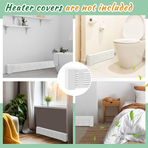 Gandeer 2 Pcs Metal End Caps for Baseboard Heater Covers, Left and Right End Cap Included, Stainless Steel Baseboard Covers End Caps Fit Most Baseboard Heaters for Hydronic Water Systems Gas Heater
