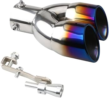 Amazon | TAKUSI 車用 2本出し 汎用 マフラー カッター + マフラー