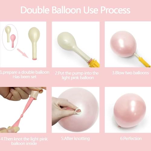 Image of Pearl Pink Double Stuffed Balloons for Bow Star Birthday Baby Shower Party