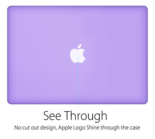 UESWILL Smooth Matte Hard Shell Case Cover for 2010-2017 Release MacBook Air 13 inch (Model A1466 / A1369) + Microfibre Cleaning Cloth, Purple