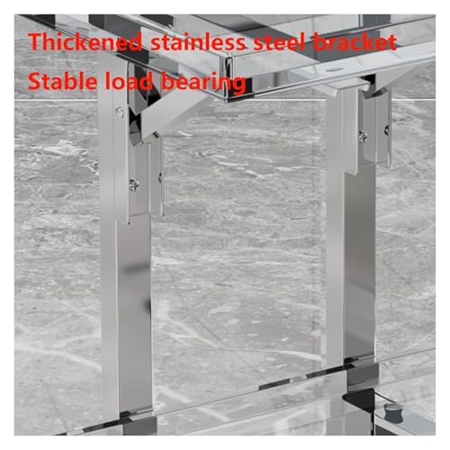 Chariot utilitaire pliable meuble de rangement mobile inox - 5