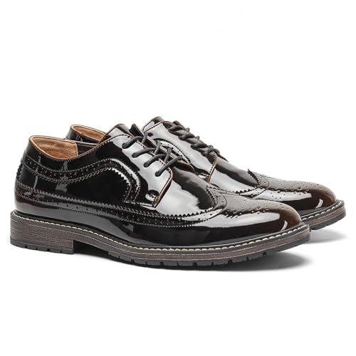 Chaussures de ville pour homme richelieu oxford en cuir verni noir