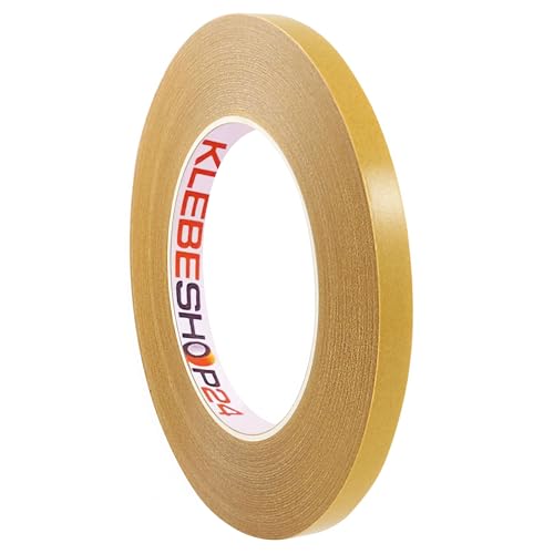 KLEBESHOP24 Doppelseitiges Klebeband handreißbar, durchsichtig, dünn, zum Basteln / 6 mm x 50 m