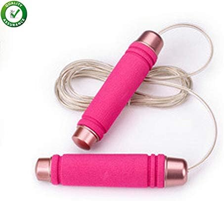 NA2 Weighted Jump Rope for Women and Men Adults– Fitness Workout Jump Rope – Adjustable Wire Rope – Anti-Slip Memory Foam Handle – 108-inch Steel Rope – 360-Degree Rotating Bearing (Pink)