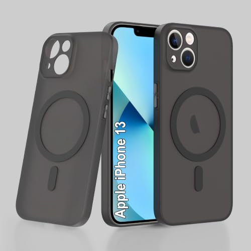 Image of ZAP CASE Paper Thin Case for iPhone 13 | Ultra-Slim 0.5 mm Back Cover | Metal Buttons | Lightweight | Matte Finish | Anti-Fingerprint | Scratch Resistant | Camera Protection | Magsafe | Black