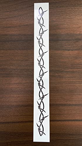 Barbed Wire Temporary Tattoo, Large Barb Wire Tattoo Pamela Anderson Costume Black Fake Tattoos for Halloween Men Women Guys Body Art, 9-Sheet - Thumbnail 3