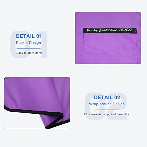 Image of 0.5mmPb Lead Apron with Thyroid Shield Collar - Xray Apron Lead Apron for X-Rays(Purple)