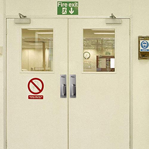 Sumnacon 12 Inch Stainess Steel Door Handle Pull And Push Plate Silver 2 Sets-For Home/Office/Warehouse/Public Places And Suitable Of Wooden/Composite Door With Screws #TOP3