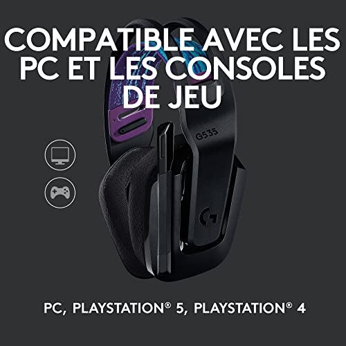 Casque audio gamer sans fil Logitech G535 stéréo rechargeable noir PC PS4