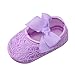 Geilisungren Taufschuhe Krabbelschuhe Neugeborenes Baby Mädchen Schleife Prinzessin Schuhe Kleinkind Wanderer Kinderschuhe Hochzeit Party Schuhe Weicher Babyschuhe 0-18 Monate（Lila，11）