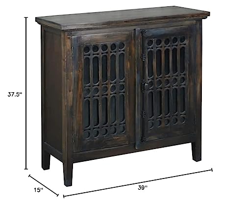 Sunset-Trading-Cottage-Carved-2-Door-Cabinet-Distressed-Solid-Wood-Fully-Assembled-Sideboard-Vintage-Iron-Brown Sunset Trading Cottage Carved 2 Door Cabinet Distressed Solid Wood Fully Assembled Sideboard Vintage Iron Brown