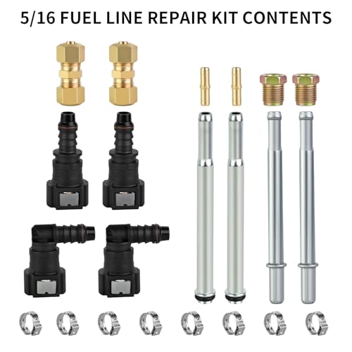 Mupera 5/16\" Fuel Line Repair Kit - Upgraded Automotive 5/16 Nylon Fuel Line Repair Kit, 25 Feet Nylon/Steel Pipe Replacement for Cars and Trucks