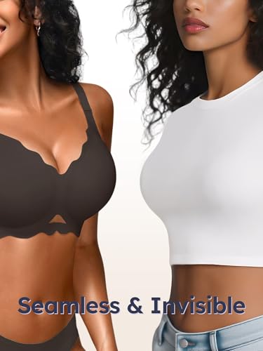 Image of Seamless Jelly Bras for Women - Wireless Gel Bra No Underwire with Support Full Coverage Comfort T-Shirt Bralette