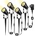 Produktbild 20M Gartenstrahler LED Erdspieß Spurleh 4er Pack Gartenbeleuchtung mit Strom IP65 Wasserdicht Garten Spots LED Außen Gartenlampe 3000K Warmweiß COB Gartenleuchte Ideal für Außen Garten Rasen Gartenweg
