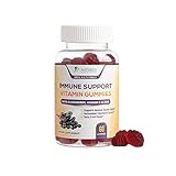 Immune Support Gummies for Adults with Black Elderberry Extract, C & Zinc, Natural Pectin Based Gummy Vitamin, Immune System Support Supplement for Children, Tasty Fruit Flavor - 60 Gummies