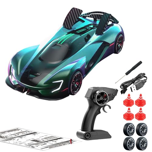 Voiture télécommandée 2,4 GHz verte, le cadeau idéal pour enfant
