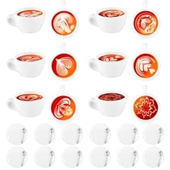 Lyreh 12pz Mini Tazza Caffè, 6 Stili Tazze Caffè Miniatura Resina con 12 Piattini Piccoli Ciondoli Resina Bevande per Decorazioni Micro Paesaggi Portachiavi Creazione Orecchini
