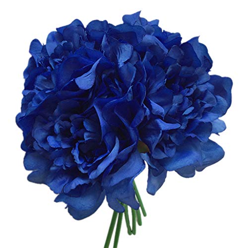 S-TROUBLE 6 têtes Fleur Artificielle, Faux Floral Pivoine Fleur de Soie à la Main Bouquet attaché à la Maison hôtel Bureau fête de Mariage Jardin Artisanat Art décor 9 Pouces de Haut Cover