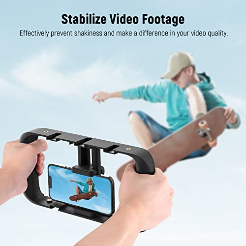 Neewer Smartphone Video Rig, Phone Video Stabilizer Grip Vlogging Cage With Cold Shoe Tripod Mount, Phone Rig For Videomaker Film Maker Video Grapher Compatible With Iphone Samsung And More, A104 #TOP1