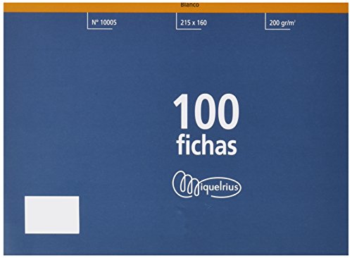 Miquel Rius Número 5 - Fichas lisas, 100 unidades, 160 x 215...