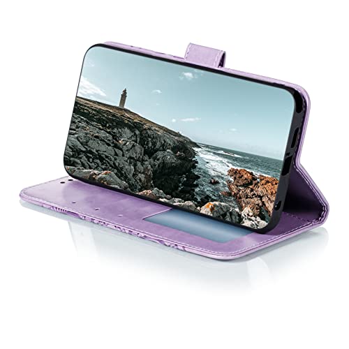 IMIRST Flip Case for Redmi Note 12S PU Leather Wallet Closure Embossed Shockproof Cover with Kickstand Card Slots Holder for Xiaomi Redmi Note 12S. LD Mandala Purple - Image 3