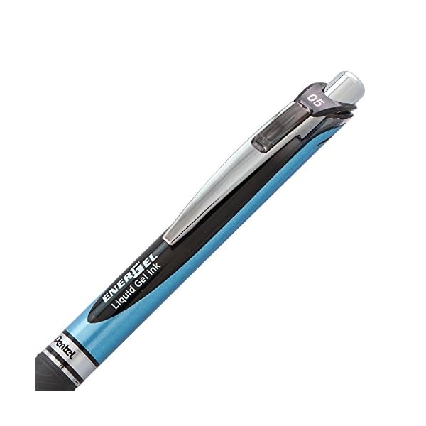 Pentel EnerGel RTX Gelschreiber, einziehbar, feine Spitze, Nadelspitze, rote Tinte, 12 Stück (BLN75-B) – Bild 5