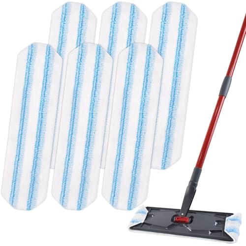 Mop Replacement Pads for OCedar H2prO Flat Mop System 6 Pack Mop Pads for Ocedar H2prO Flat Mop Machine Washable and Reusable Microfiber Mop Heads Replacements Mop Refills Safe on Various Floors