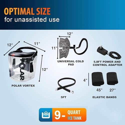 Cold Therapy Machine by Polar Vortex - Ice Circulation System with Large Adjustable Cuff for Knee, Shoulder, Ankle, Neck Pain and Recovery After Surgery – Cold Water Therapy Kit w/Pump - Thumbnail 5