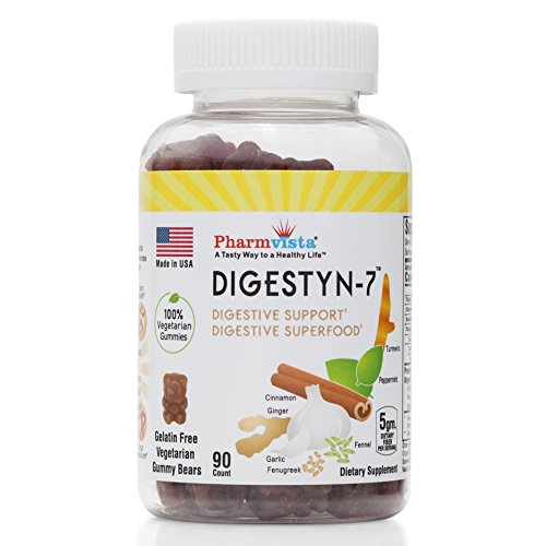 Digestyn7 - Organic Digestive Gummies 300mg 90 Count - Organic Ginger, Garlic, Turmeric