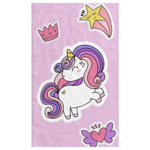damaloo Toalla infantil de algodón de 30 x 50 cm, toalla de invitados con diseño de unicornio y estrella, toalla pequeña para niños y niñas, toalla de mano o manopla para niños