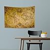 YONGFOTO 100x70cm Carta Geografica Arazzo, Colorato Mappa del Mondo Arazzi Occidentale Famoso Le Persone Ritratti Terra Fiore Pianta Arazzo Per Dormitorio Decor Coperta E-lezione #4