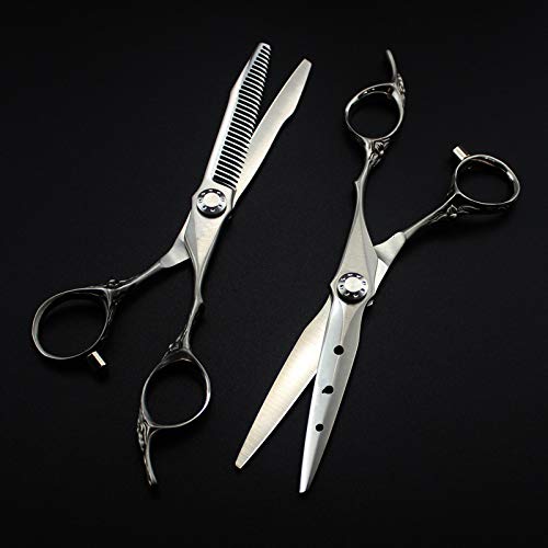 Tijeras de barbero para Cortar el Cabello, 6 Pulgadas, Acero 9cr13 japonés, Corte Mate, Tijeras de entresacar para salón de Belleza, Set de peluquería con Bolsa.