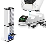 Game Card Box Storage Stand for PS5,PS5 Controller Charger, PS5 Controller Charger Station