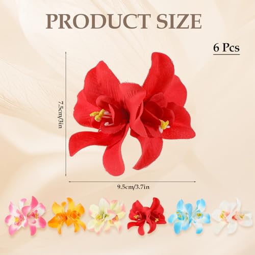 6 Piezas Clips de Pelo con Flores Hawaianas para Mujer miniatura 2