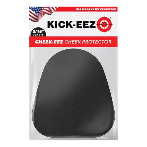 KICK-EEZ Cheek-EEZ Cheek Protector Recoil Pad for Shotgun or Rifle | Eliminate Recoil, Improve Shooting Comfort | Self-Adhesive Cheek Pad | American-Made (Medium Thick 3/16')
