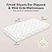 2-Pack Mini Crib Sheets Fitted - 38x26 Pack N Play Sheets for Pack and Play Mattress, Organic Cotton, Soft & Breathable Playard Bedding, Neutral Mini Toddler Bed Cover for Boys, Girls (Elly)