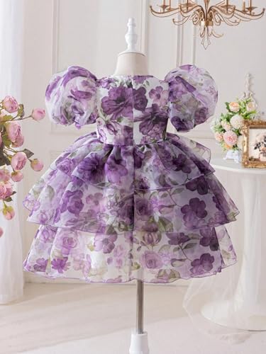 Image of TAGAS Girls' Princess Dress | Girl Floral Print Dress |Dresses birthdaydress for Babygirls |