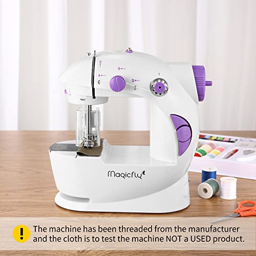 Magicfly Mini Sewing Machine for Beginner, Dual Speed Portable Sewing Machine Machine with Extension Table, Light, Sewing Kit for Household, Travel... - Image 6